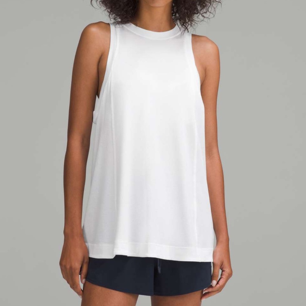 Lululemon Long Cotton Crewneck Tank size XS in white